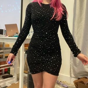 Lucy In the Sky mini black dress with glitter